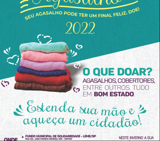 Campanha do Agasalho 2022  Arrecadações continuam – Entrega dos Agasalhos começará dia 26 de Junho}