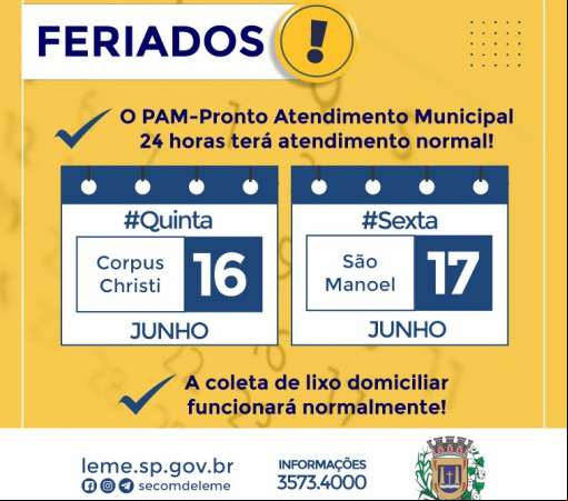 Feriado de Corpus Christi e São Manoel}