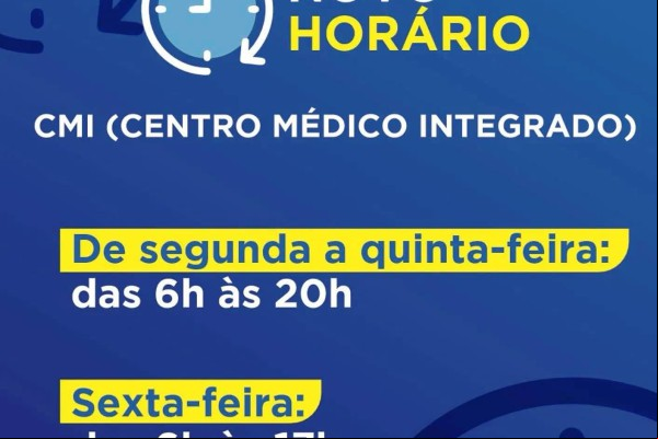 NOVO HORÁRIO DE ATENDIMENTO DO CMI}